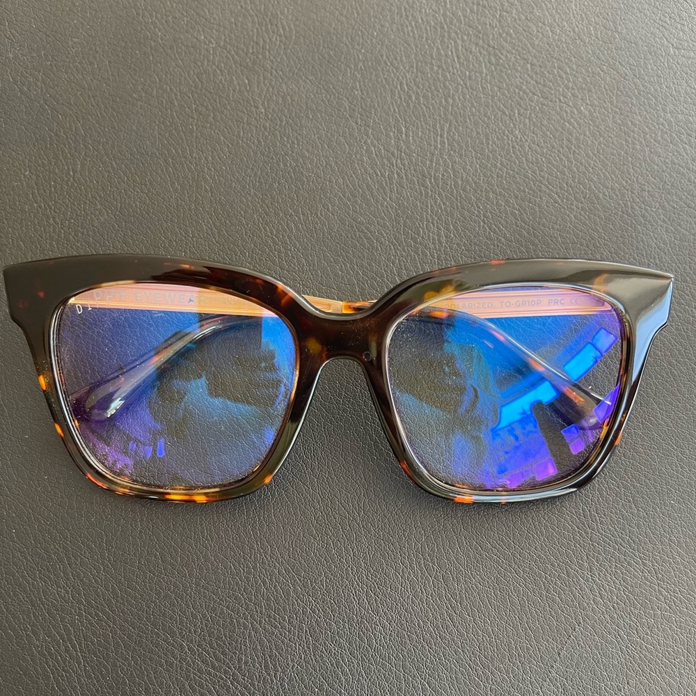 Diff Eyewear Tortoiseshell Blue-Reflective Lens Women’s Glasses
